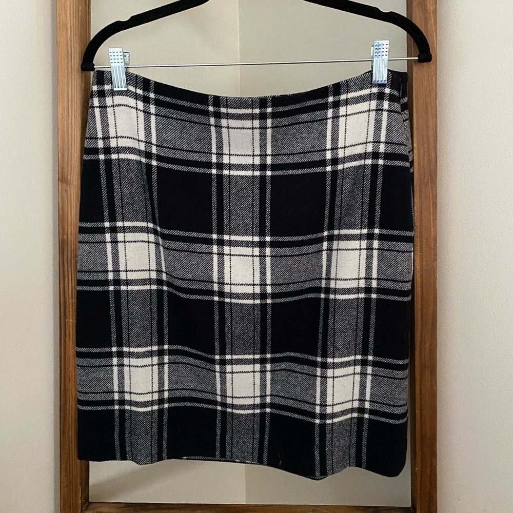 Talbots Black and White Checkered Skirt